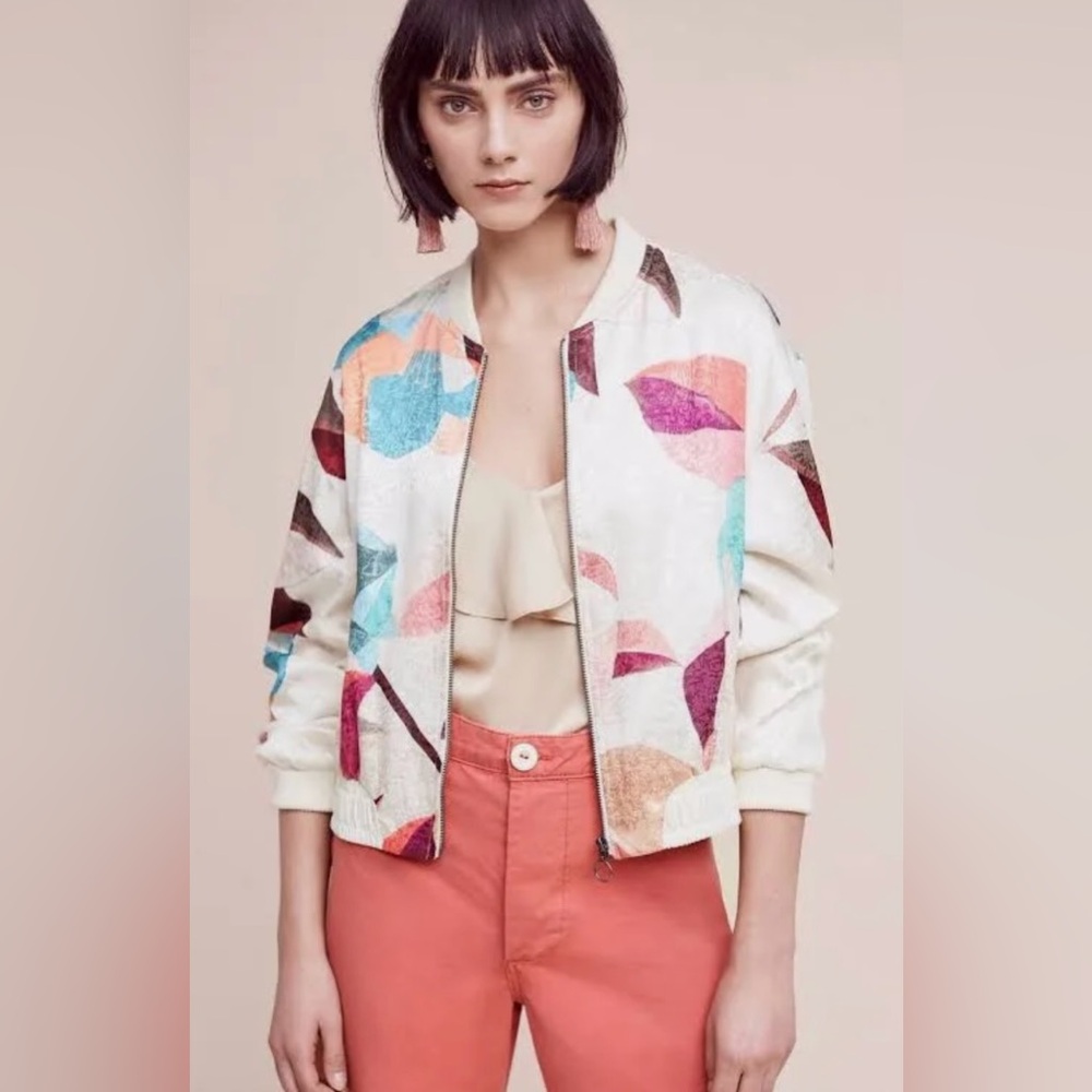 ANTHROPOLOGIE ELEVENSES GEO BOMBER JACKET